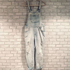 Forever 21 Women's Distressed Overalls 30